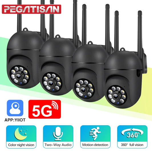 Cámara IP PEGATISAN WiFi 5G PTZ Exterior con Audio Bidireccional y Seguimiento Automático 1080P HD